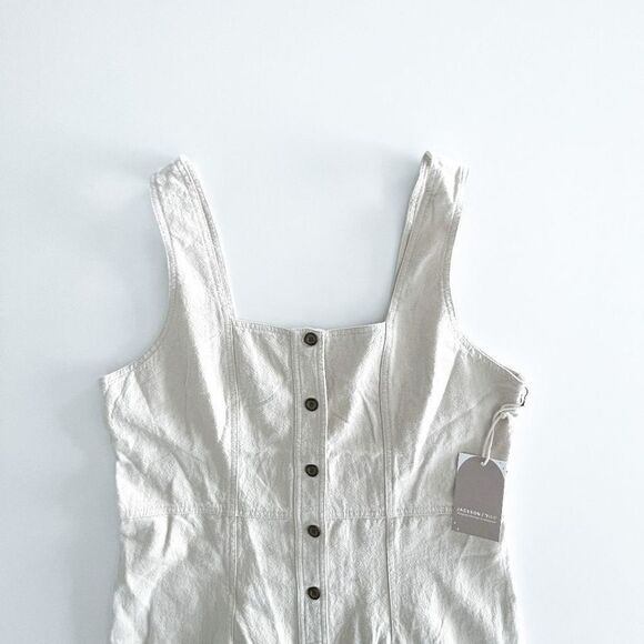 Jackson Rowe Womens Dress Button Front Sleeveless White Large - Picture 3 of 9